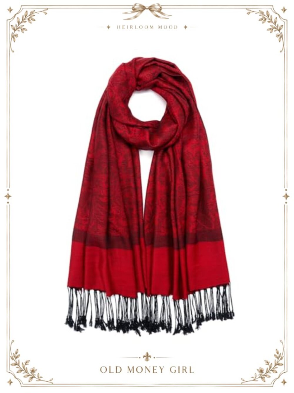 Paisley Pashmina Shawl Wrap Reversible Jacquard Scarf with Fringe Evening